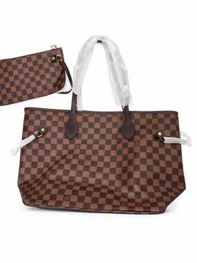 Louis Vuitton Brown Damier Ebene Tote with Matching Pouch